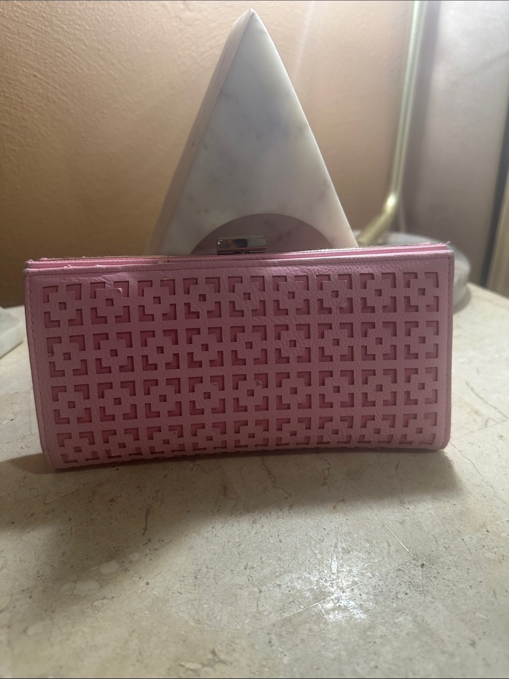 Pink Laser-Cut Women's Wallet Clutch